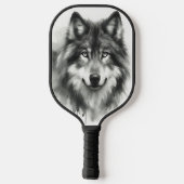 Majestic Grey Wolf Atemberaubend Watercolor Wildli Pickleball Schläger (Rückseite)