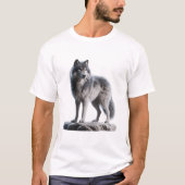 "Majestic Grey Wolf - Symbol der Stärke und befrei T-Shirt (Vorderseite)