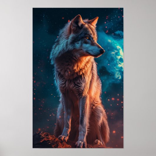 Majestic Grey Wolf Wildlife Poster (Vorne)