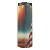 Majestic Grizzle Bär Patriotism Design Thermosbecher (Rückseite)