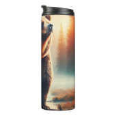 Majestic Grizzle Bär Patriotism Design Thermosbecher (Nach rechts gedreht)