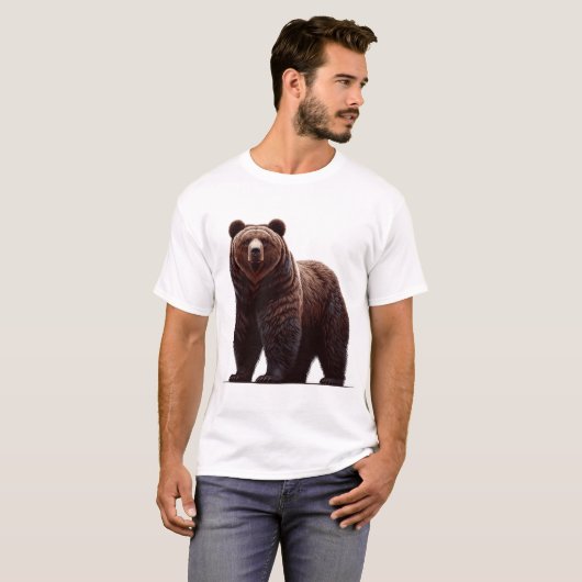 Majestic Grizzly Bären Illustration - Stärke und T-Shirt (Vorne ganz)