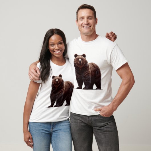 Majestic Grizzly Bären Illustration - Stärke und T-Shirt (Unisex)