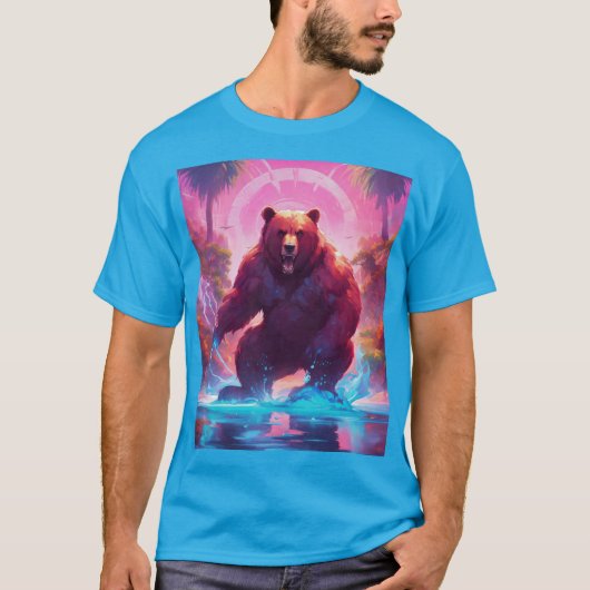 Majestic Grizzly Bear im T - Shirt Forest" (Vorderseite)