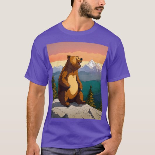 Majestic Grizzly Bear im T - Shirt Forest" (Vorderseite)