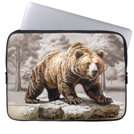 "Majestic Grizzly: Wächter des Waldes Laptopschutzhülle