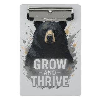 Majestic Growth Black Bear Art Mini Klemmbrett