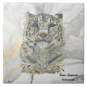 Majestic Hand Painted Snow Leopard Fliese (Vorderseite)