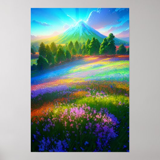 Majestic Harmonie, Atemberaubende Blume Regenbogen Poster (Vorne)