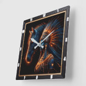 Majestic Harmonie von Pferd und Stammesgeist Quadratische Wanduhr (Winkel)