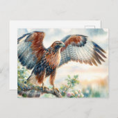 Majestic Hawk Watercolor Bird of Prey Postkarte (Vorne/Hinten)