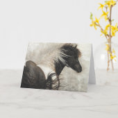 Majestic Hengst Pinto Pferd mit BiHrle Card Karte (Gelbe Blume)
