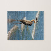 Majestic Heron Bird Beach Blue Waves Foto Puzzle (Horizontal)