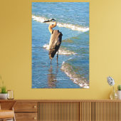 Majestic Heron Bird Ocean Waves Florida USA Leinwanddruck (Insitu (Wohnzimmer))