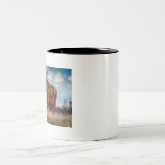 Majestic Highland Cow Zweifarbige Tasse (Mittel)