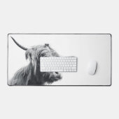 Majestic Highland Kuh schwarz-weiß Schreibtischunterlage (Tastatur & Maus)
