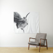 Majestic Highland Kuh schwarz-weiß Wandteppich (Beispiel (Horizontal))