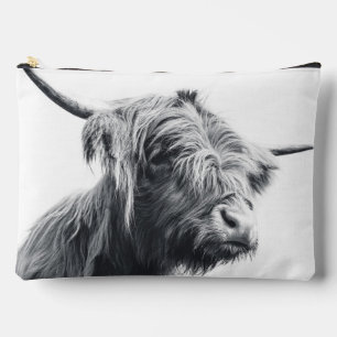 Majestic Highland Kuh schwarz-weiß Zubehörtasche