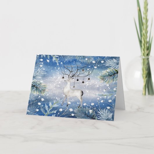Majestic Holiday Stag Grußkarte Feiertagskarte (Vorderseite)