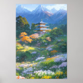 Majestic Holz Japanische Pagode Poster (Vorne)