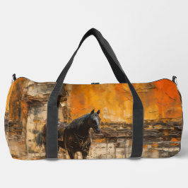 Majestic Horn im Abstrakten Sonnenuntergang Duffle Bag