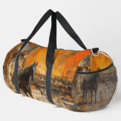 Majestic Horn im Abstrakten Sonnenuntergang Duffle Bag (Rechte Ecke)