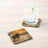 Majestic Horn im Abstrakten Sonnenuntergang Getränkeuntersetzer (Rechte Seite)