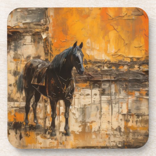 Majestic Horn im Abstrakten Sonnenuntergang Getränkeuntersetzer (Vorderseite)