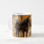 Majestic Horn im Abstrakten Sonnenuntergang Kaffeetasse (Vorderseite Links)