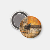 Majestic Horn im Abstrakten Sonnenuntergang Magnet (Vorderseite/Rückseite)