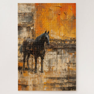 Majestic Horn im Abstrakten Sonnenuntergang Puzzle