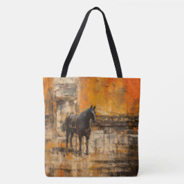 Majestic Horn im Abstrakten Sonnenuntergang Tasche