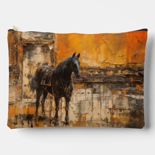 Majestic Horn im Abstrakten Sonnenuntergang Zubehörtasche (Vorderseite)