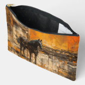 Majestic Horn im Abstrakten Sonnenuntergang Zubehörtasche (Offen)