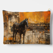 Majestic Horn im Abstrakten Sonnenuntergang Zubehörtasche (Rückseite)