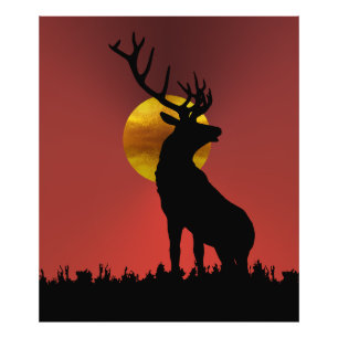 Majestic Horned Dee im Goldenen Sonnenlicht Fotodruck