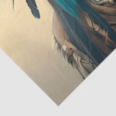 Majestic Horse And Young Native Woman Seidenpapier (Ausschnitt)