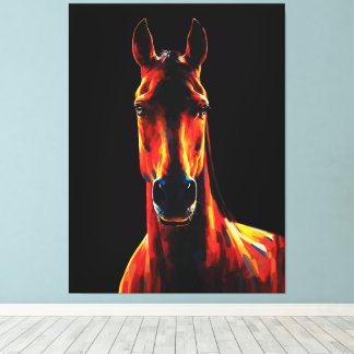 Majestic Horse Fiery Silhouette Dramatic Portrait Leinwanddruck