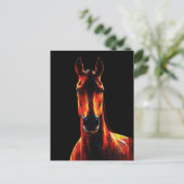 Majestic Horse Fiery Silhouette Dramatic Portrait Postkarte (Stehend Vorderseite)