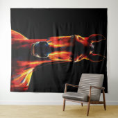 Majestic Horse Fiery Silhouette Dramatic Portrait Wandteppich (Beispiel (Horizontal))