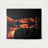 Majestic Horse Fiery Silhouette Dramatic Portrait Wandteppich (Vorderseite (Horizontal))