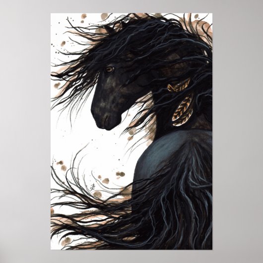 Majestic Horse Friesian Poster Art von Bihrle (Vorne)