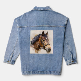 Majestic Horse Head Denim Jacket Jeansjacke
