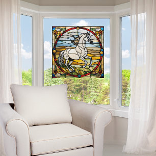 Majestic Horse Imitats gestanztes Glas Fensteraufkleber