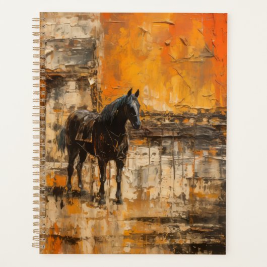 Majestic Horse in Abstract Sunset Planer (Vorderseite)