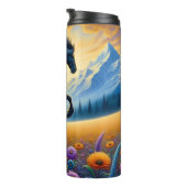 Majestic Horse Meadow Mountain Fantasy Thermosbecher (Nach rechts gedreht)