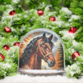 Majestic Horse mit Verziertem Gold Harness Schneekugeln (Weihnachten)