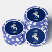 Majestic Horse Navy Blue and Silver Pokerchips (Stapel)