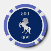 Majestic Horse Navy Blue and Silver Pokerchips (Rückseite)