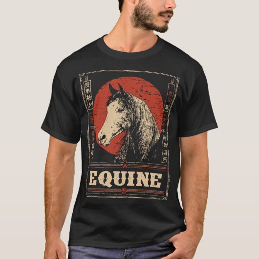 Majestic Horse Portrait Reitschiff Design T-Shirt (Vorderseite)